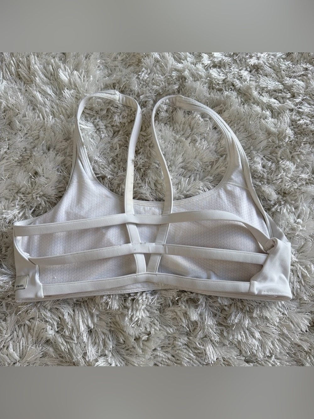 Vuori Yosemite White Strappy Sports Bra